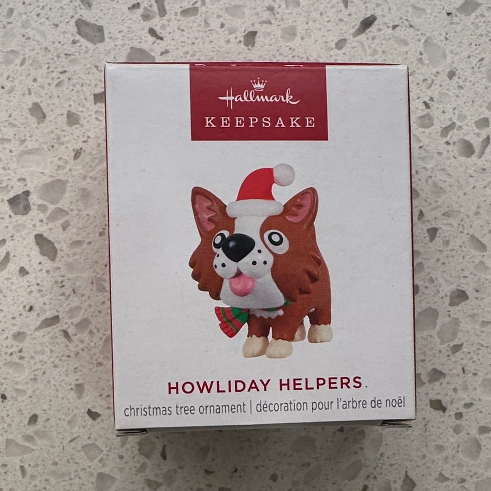 #1 in series  Hallmark Keepsake Howliday Helpers Brown Dog Christmas Ornament